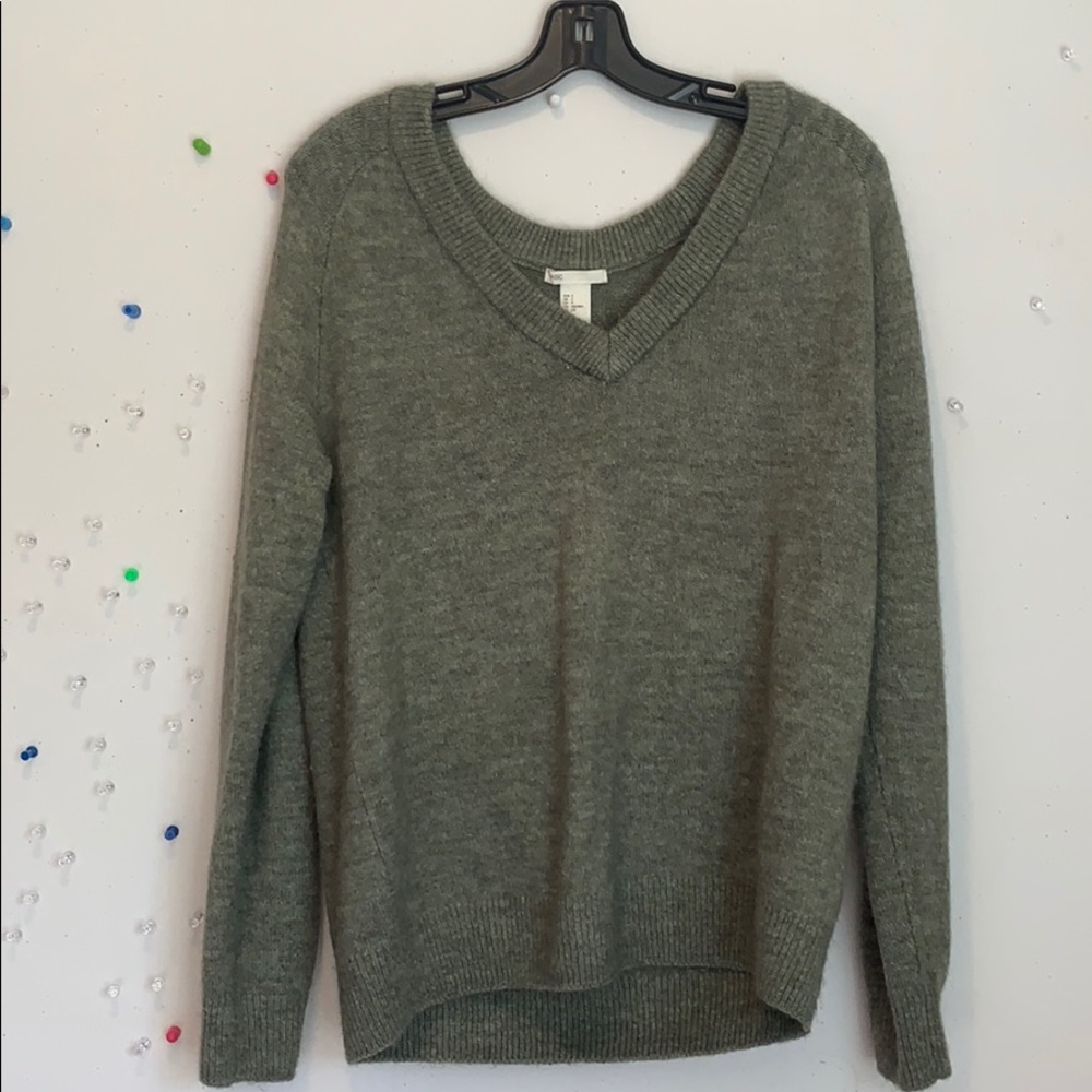 Green V-Neck Sweater